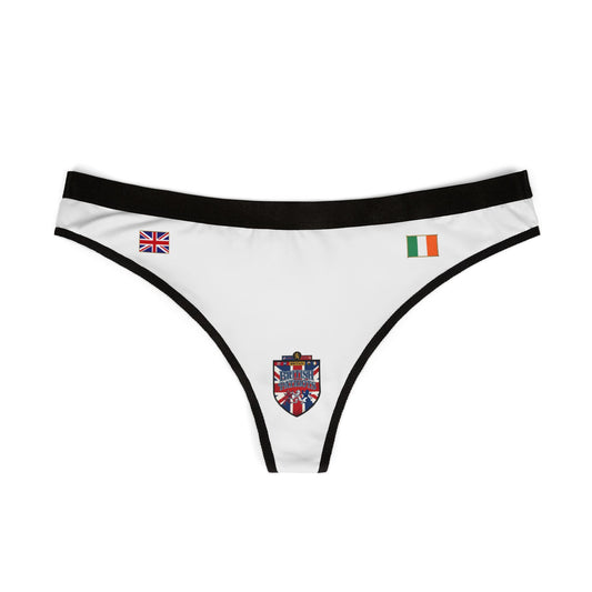 White Flag Accent Thong with Ireland & UK Flags