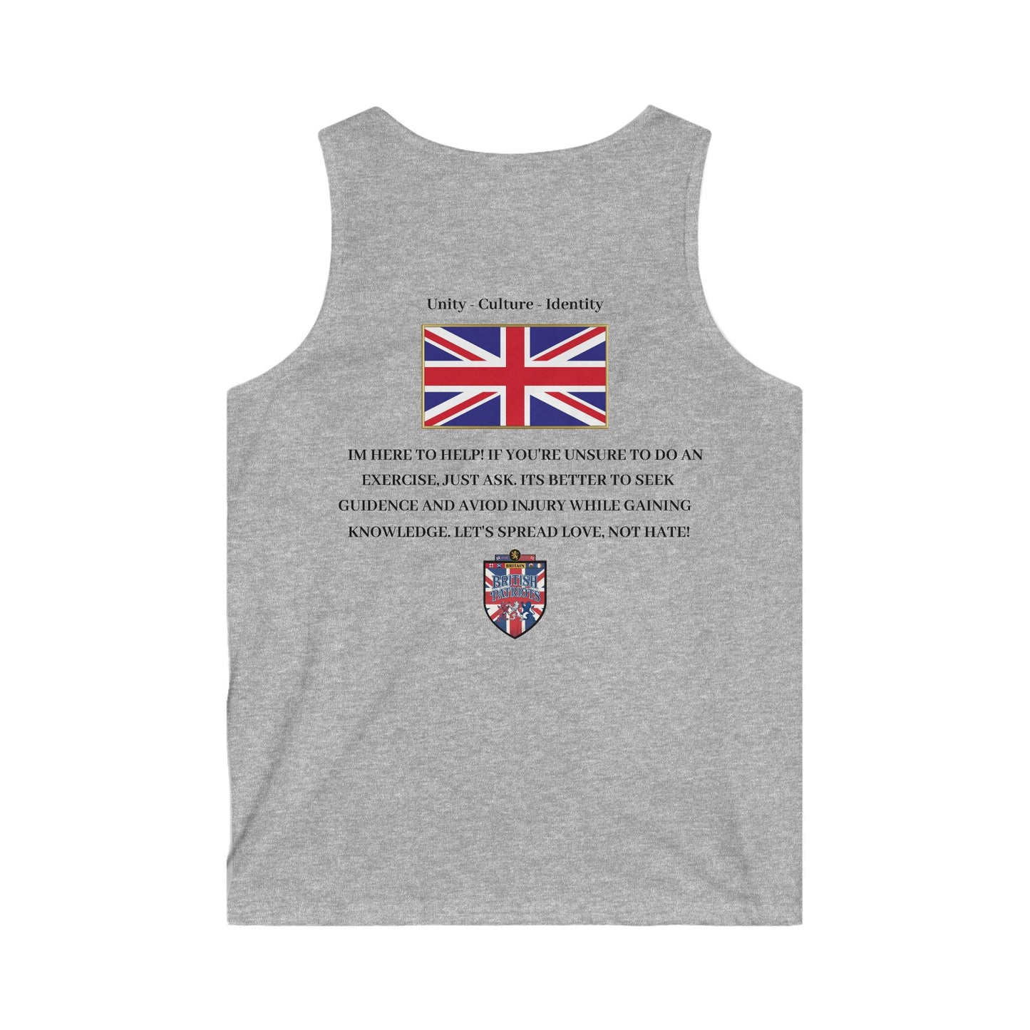 Union Jack Motivational Tank Top — "Unity Culture Identity"